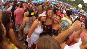 Friends celebrating Carnival in Rio de Janeiro