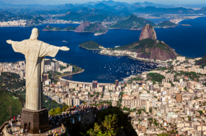 Helicopter view of the Christ in Rio